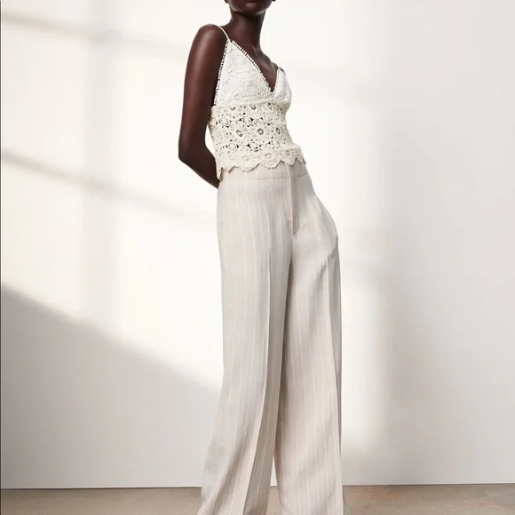 Zara White Crochet Crop Top - Picture 2 of 12